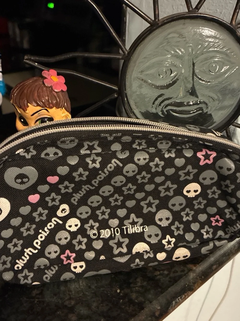 Plush poison skull star pattern Travel Pouch/pencil case/cosmetic bag